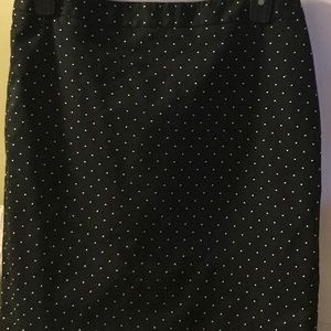 Liz Career Skirt Black / White dots, knee length